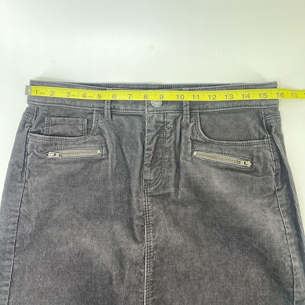 NWT Made And Loved Ann Taylor Loft Gray Corduroy Cotton Mini Skirt Size 27 or 4 - Picture 11 of 12